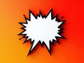 Blank white comic book speech bubble on a vibrant orange background Royalty Free Stock Photo