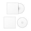 Blank white compact disk with cover mock up template Royalty Free Stock Photo