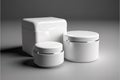 Blank white cosmetic skincare makeup containers. Generative AI