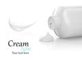 Blank white cream tube on white background Royalty Free Stock Photo