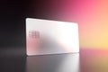 Blank white credit card with microchip on black, copy space, created using generative ai technology Royalty Free Stock Photo