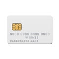 Blank white credit card template. Vector mockup of credit card with EMV chip Royalty Free Stock Photo