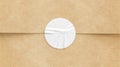 BLank white crumpled sticker on craft paper mock up