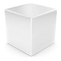 Blank white cube 3d rendering Royalty Free Stock Photo