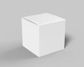 Blank white cube product packaging paper cardboard box. 3d render illustration. Royalty Free Stock Photo