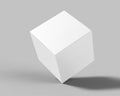 Blank white cube product packaging paper cardboard box. 3d render illustration. Royalty Free Stock Photo