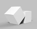 Blank white cube product packaging paper cardboard box. 3d render illustration. Royalty Free Stock Photo