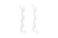 Blank white curl satin and organza ribbon mockup, top view