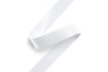 Blank white curl silk ribbon mock up, isolated