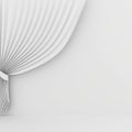 Blank white curtain or drapes on white-gray background Royalty Free Stock Photo