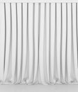 Blank white curtain or drapes on white-gray background Royalty Free Stock Photo