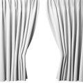 Blank white curtain on white background, 3d