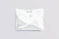 Blank white die-cut full plastic bag with handle hole mockup