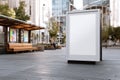 Blank White Digital Screen Signboard Mockup in Public Area Royalty Free Stock Photo