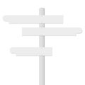 Blank white direction sign pole. 3D realistic vector illustration Royalty Free Stock Photo
