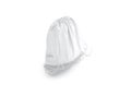 Blank white drawstring backpack mockup, side view