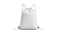 Blank white drawstring bag isolated on a white background, perfect for mockup presentations Royalty Free Stock Photo