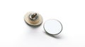 Blank white ellipse gold lapel badge mock up, front back