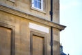 Blank white empty mockup template for the street name on an old British building.  Background texture for the street sign Royalty Free Stock Photo