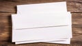 Blank white envelopes on rustic wood table Royalty Free Stock Photo