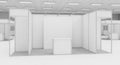Blank White Exhibition Booth with Counter Mockup Royalty Free Stock Photo