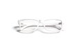 Blank white eye glasses with frame mock up, front view. Royalty Free Stock Photo