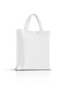 Blank white fabric canvas bag isolated on white background Royalty Free Stock Photo