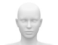 Blank White Female Head - Front view