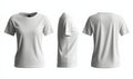 Blank white female t-shirt, template for your design mockup. Front and back view Royalty Free Stock Photo
