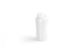 Blank white fitness shaker bottle mockup, side view