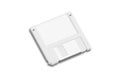Blank white Floppy Disk with empty Label mockup isolated on white background. Royalty Free Stock Photo