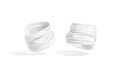 blank white folded neck gaiter mockup, half-turned view, side back Royalty Free Stock Photo
