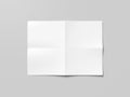 Blank white folded sheet of paper. 3d rendering Royalty Free Stock Photo