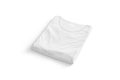 Blank white folded square t-shirt mock up, side view