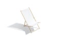 Blank white folding beach chair mockup, side view