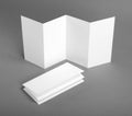 Blank white folding paper flyer Royalty Free Stock Photo