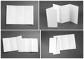 Blank white folding paper flyer Royalty Free Stock Photo