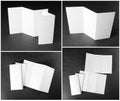 Blank white folding paper flyer