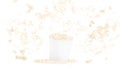 Blank white food bucket with popcorn mockup isolated on background Royalty Free Stock Photo