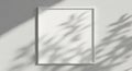 Blank white frame with natural shadow overlay on textured wall Royalty Free Stock Photo