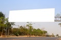 Blank white freeway sign over the road Royalty Free Stock Photo