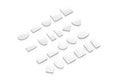 Blank white fridge magnet mockup, different shape, side view