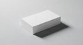 Blank White Gift Box Mockup on Light Grey Textured Background with Soft Shadow Customizable Product Packaging Design Template Royalty Free Stock Photo