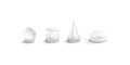 Blank white glass domes mockup set, isolated
