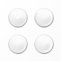 Blank White Glossy Badge Or Web Button Set