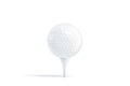 Blank white golf ball on tee mockup, stand isolated Royalty Free Stock Photo