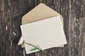 Blank white greeting card with Mum flowers Royalty Free Stock Photo