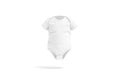 Blank white half sleeve baby bodysuit mock up, front view Royalty Free Stock Photo