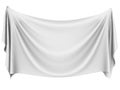 Blank white hanging cloth banner