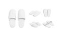 Blank white home slippers mockup, different views